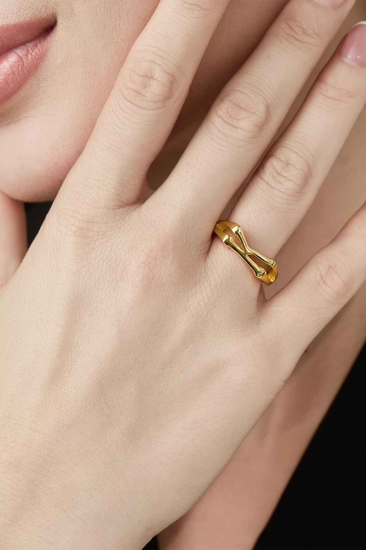 Cicy Bell Womens Gold Initial Letter K Rings