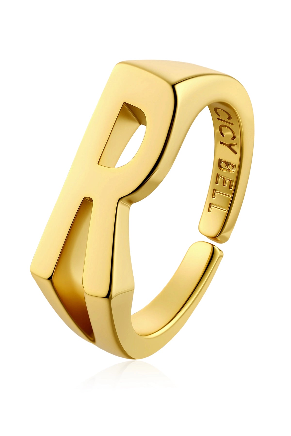 Cicy Bell Womens Gold Initial Letter R Rings