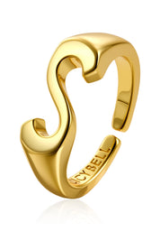 Cicy Bell Womens Gold Initial Letter S Rings