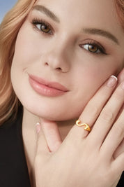 Cicy Bell Womens Gold Initial Letter S Rings