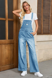 Cicy Bell Womens Light Blue Denim Bib Overalls