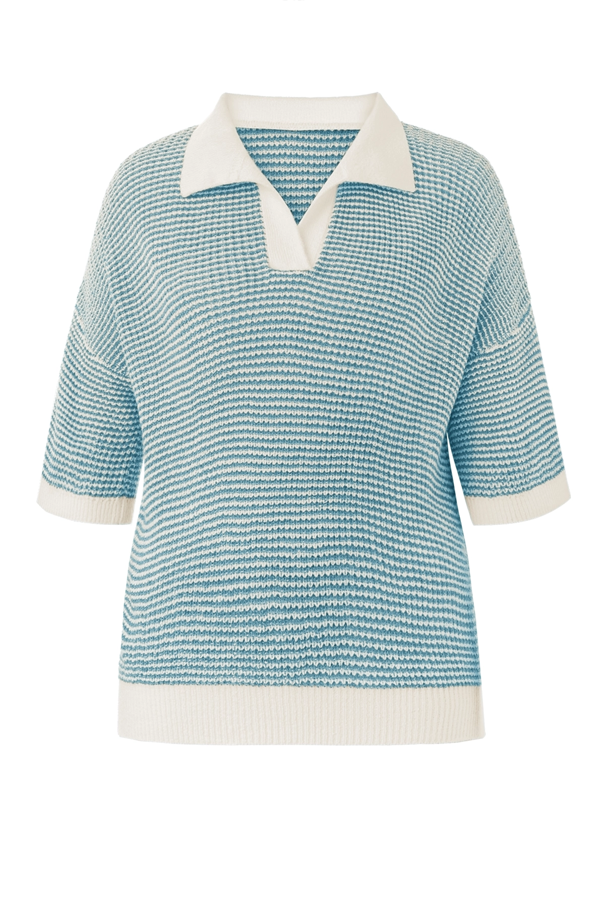 Cicy Bell Womens Light Blue Striped Cropped Sweaters Tops