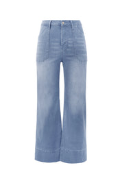 Cicy Bell Womens Light Blue Wide Leg Jeans