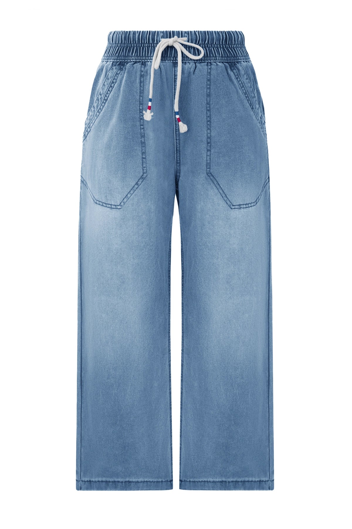 Cicy Bell Womens Light Blue Wide Leg Jeans