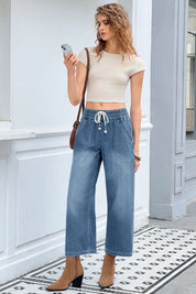 Cicy Bell Womens Light Blue Wide Leg Jeans