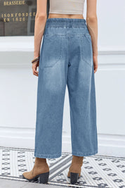 Cicy Bell Womens Light Blue Wide Leg Jeans