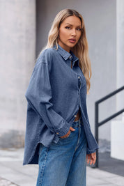 Cicy Bell Womens Navy Denim Shirt