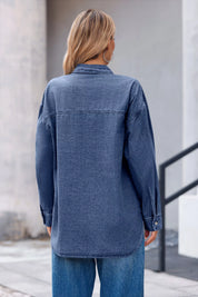 Cicy Bell Womens Navy Denim Shirt