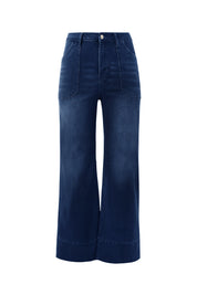 Cicy Bell Womens Navy Wide Leg Jeans