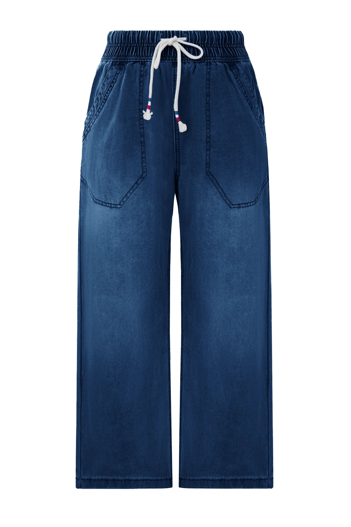 Cicy Bell Womens Navy Wide Leg Jeans