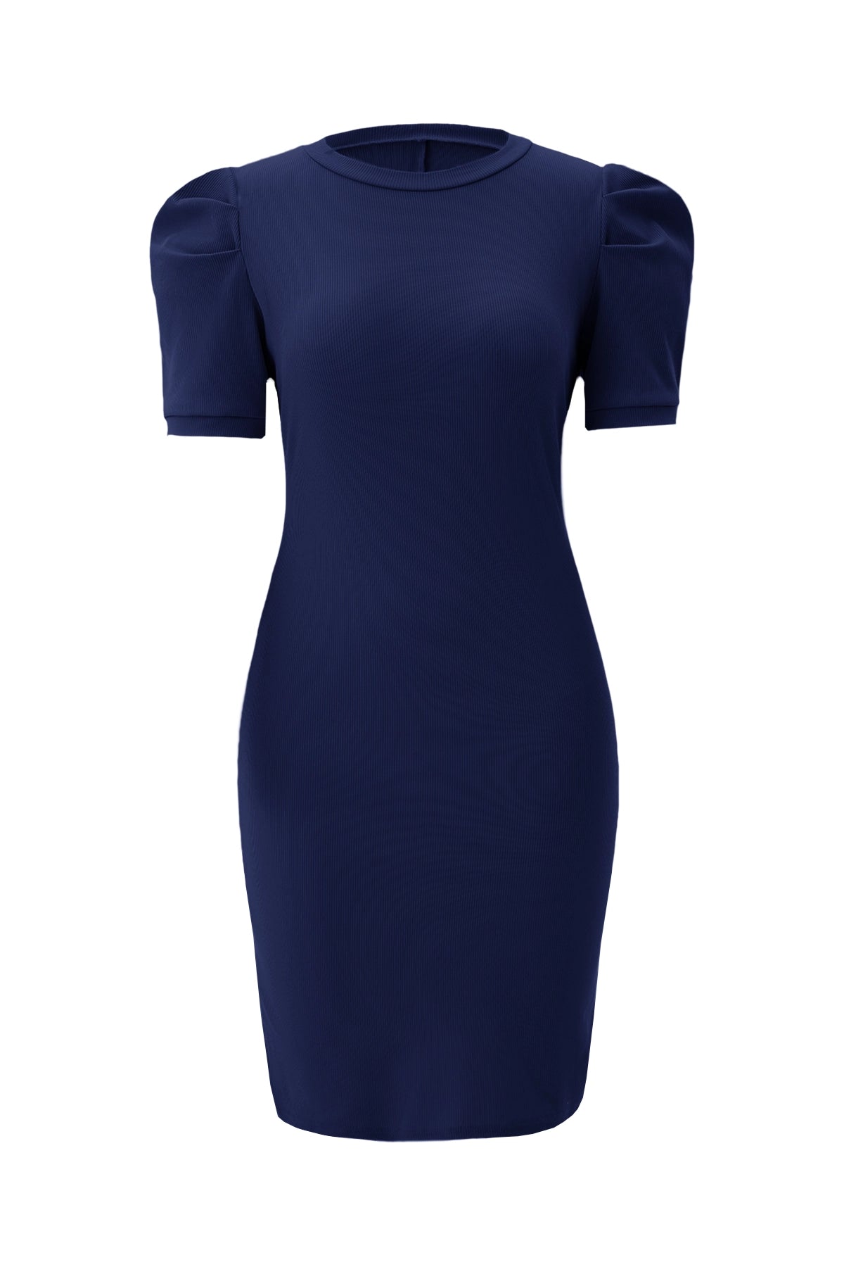 Cicy Bell Womens Navy Puff Sleeve Bodycon Work Dresses