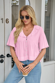 Cicy Bell Womens Pink Babydoll Tops