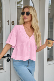 Cicy Bell Womens Pink Babydoll Tops
