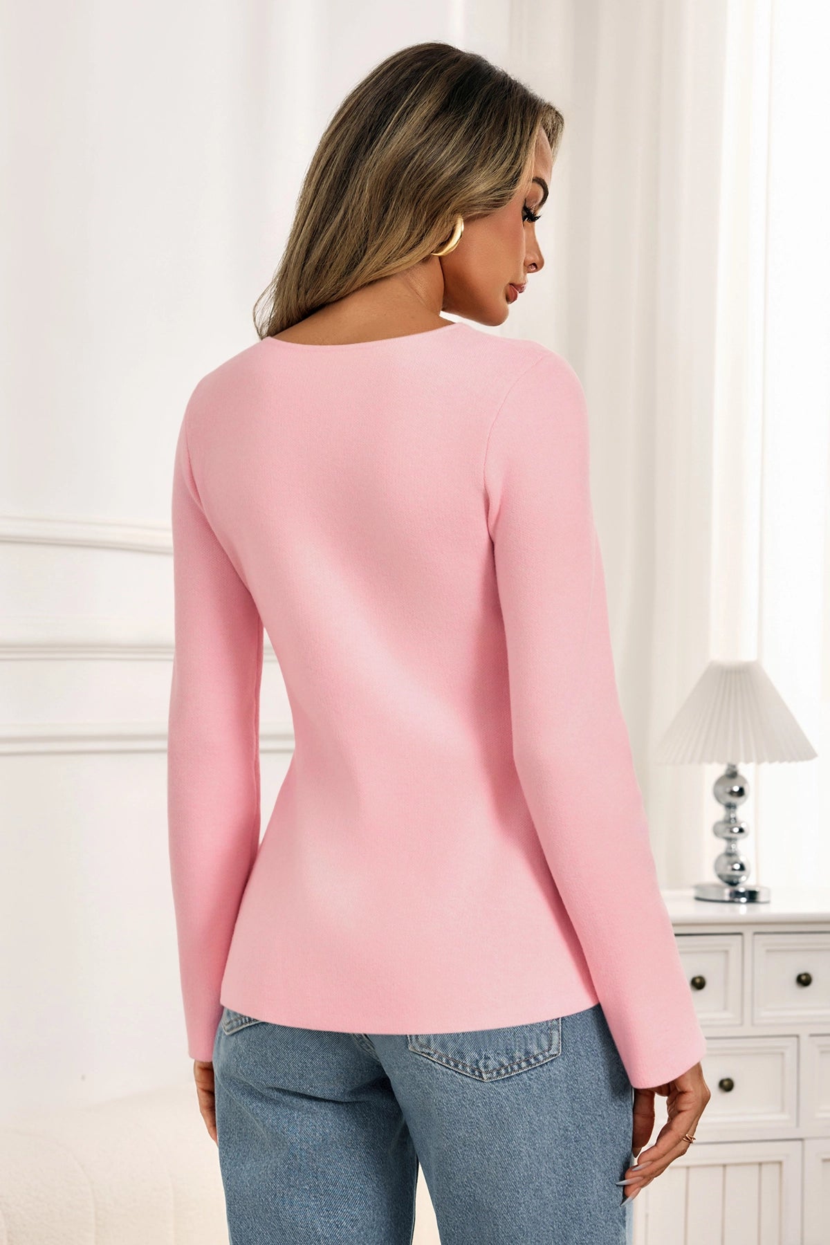 Cicy Bell Womens Pink Button Up Cardigan Sweaters