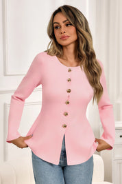 Cicy Bell Womens Pink Button Up Cardigan Sweaters