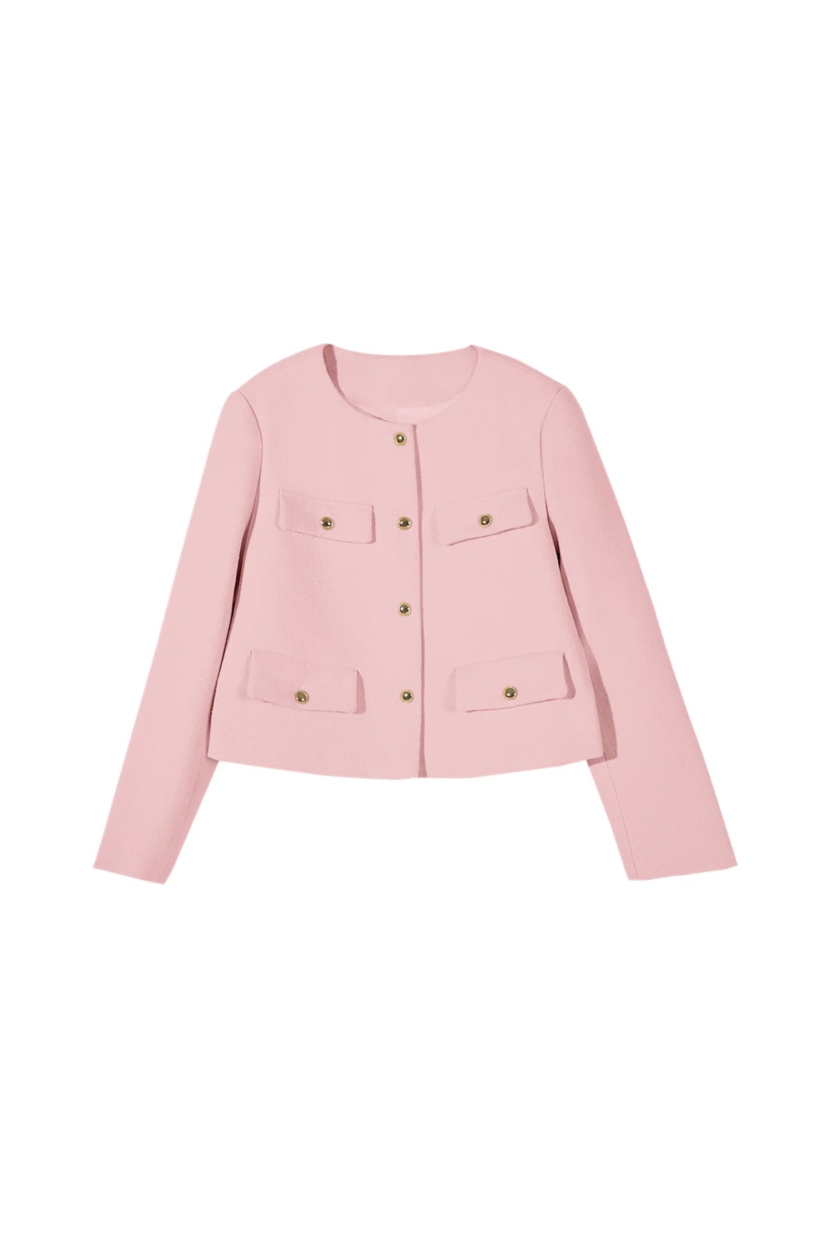 Cicy Bell Womens Pink Cropped Tweed Blazer Jackets