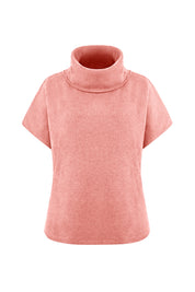 Cicy Bell Womens Pink Oversized Turtleneck Poncho Sweaters