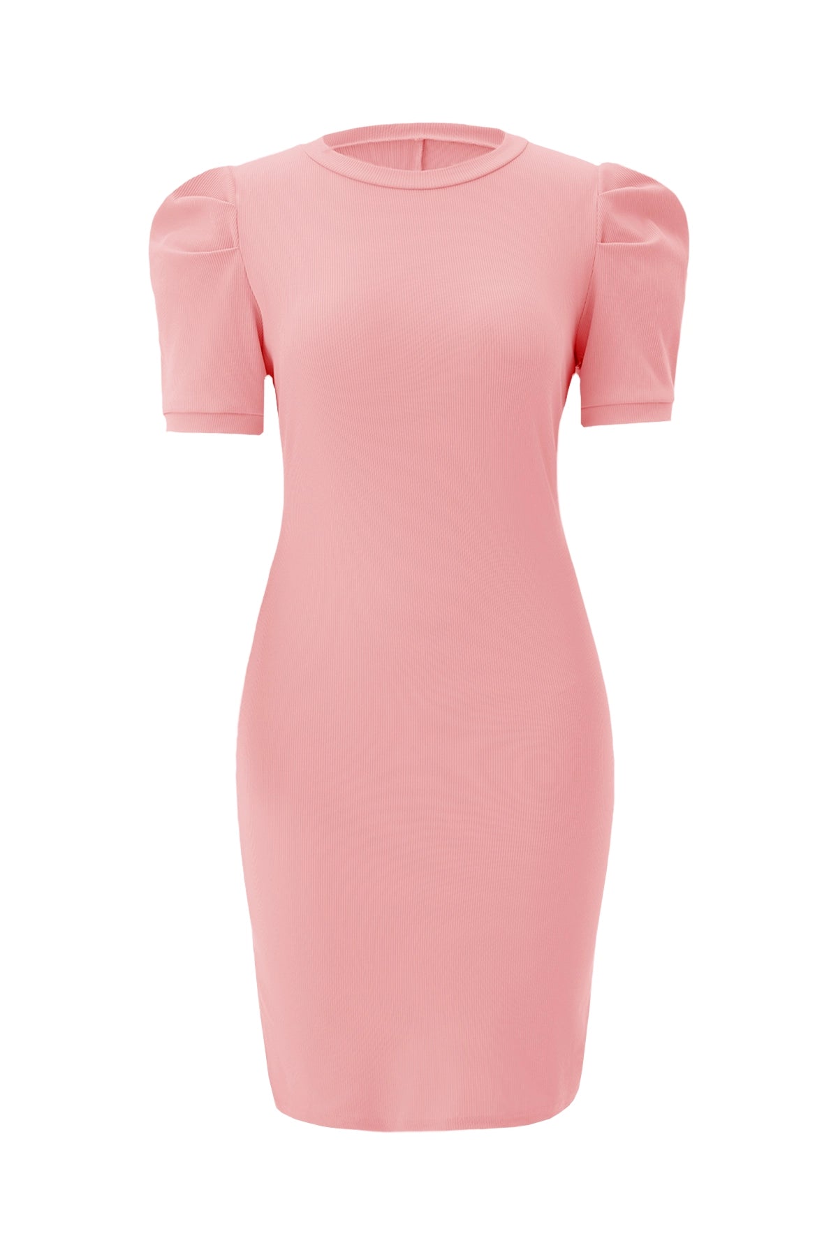 Cicy Bell Womens Pink Puff Sleeve Bodycon Work Dresses