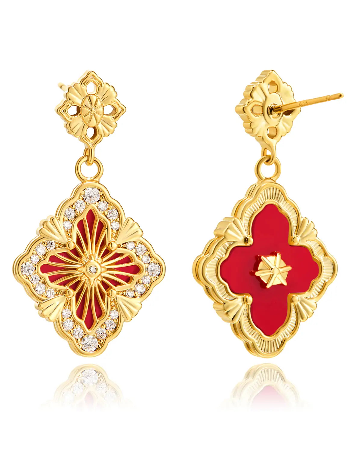 CicyBell-Womens-Red-Four-Leaf-Clover-Dangle-Earrings-CB183_1.webp