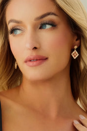 Cicy Bell Womens Red Four Leaf Clover Dangle Earrings