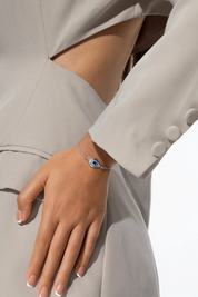 Cicy Bell Womens Silver Evil Eye Link Bracelets