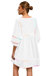 Cicy Bell Womens White Babydoll Mini Dresses