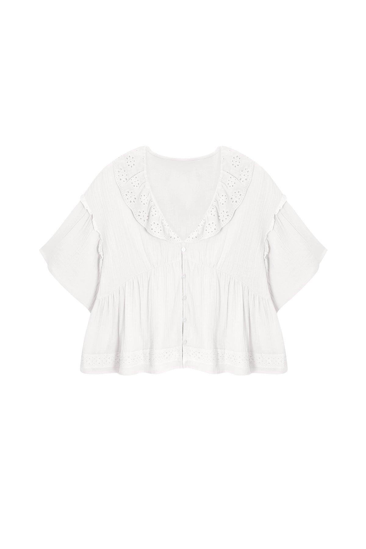 Cicy Bell Womens White Babydoll Tops