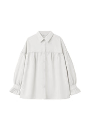 Cicy Bell Womens White Oversized Button Down Shirts