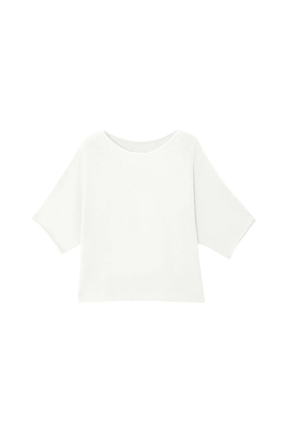 Cicy Bell Womens White Half Sleeve Sweaters