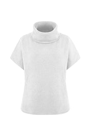 Cicy Bell Womens White Oversized Turtleneck Poncho Sweaters