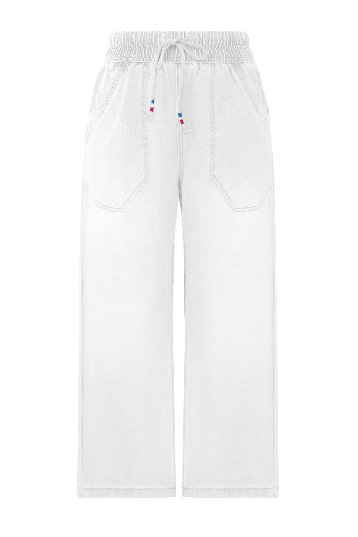 Cicy Bell Womens White Wide Leg Jeans