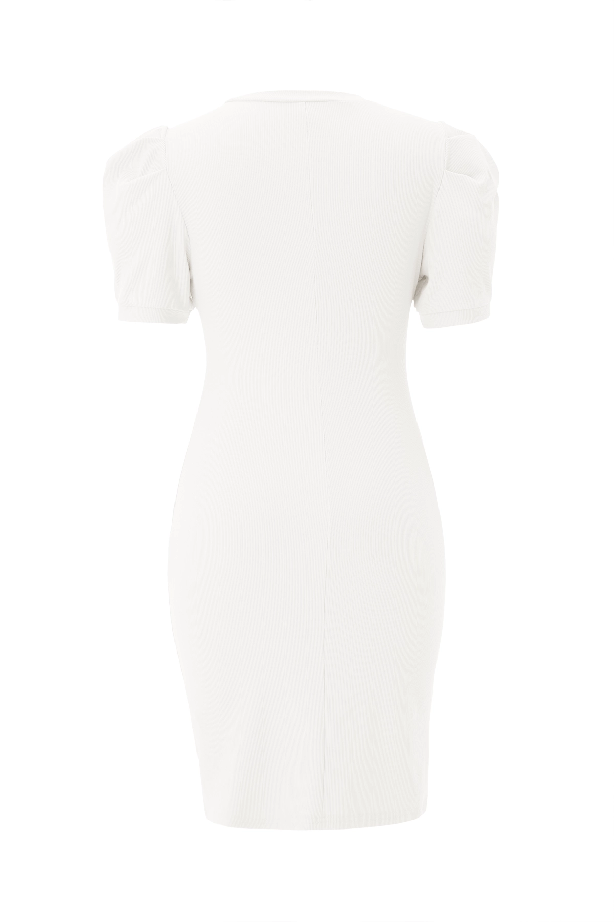 Cicy Bell Womens White Puff Sleeve Bodycon Work Dresses