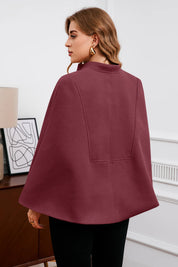Cicy Bell Womens Wine Red Cape Pea Coat