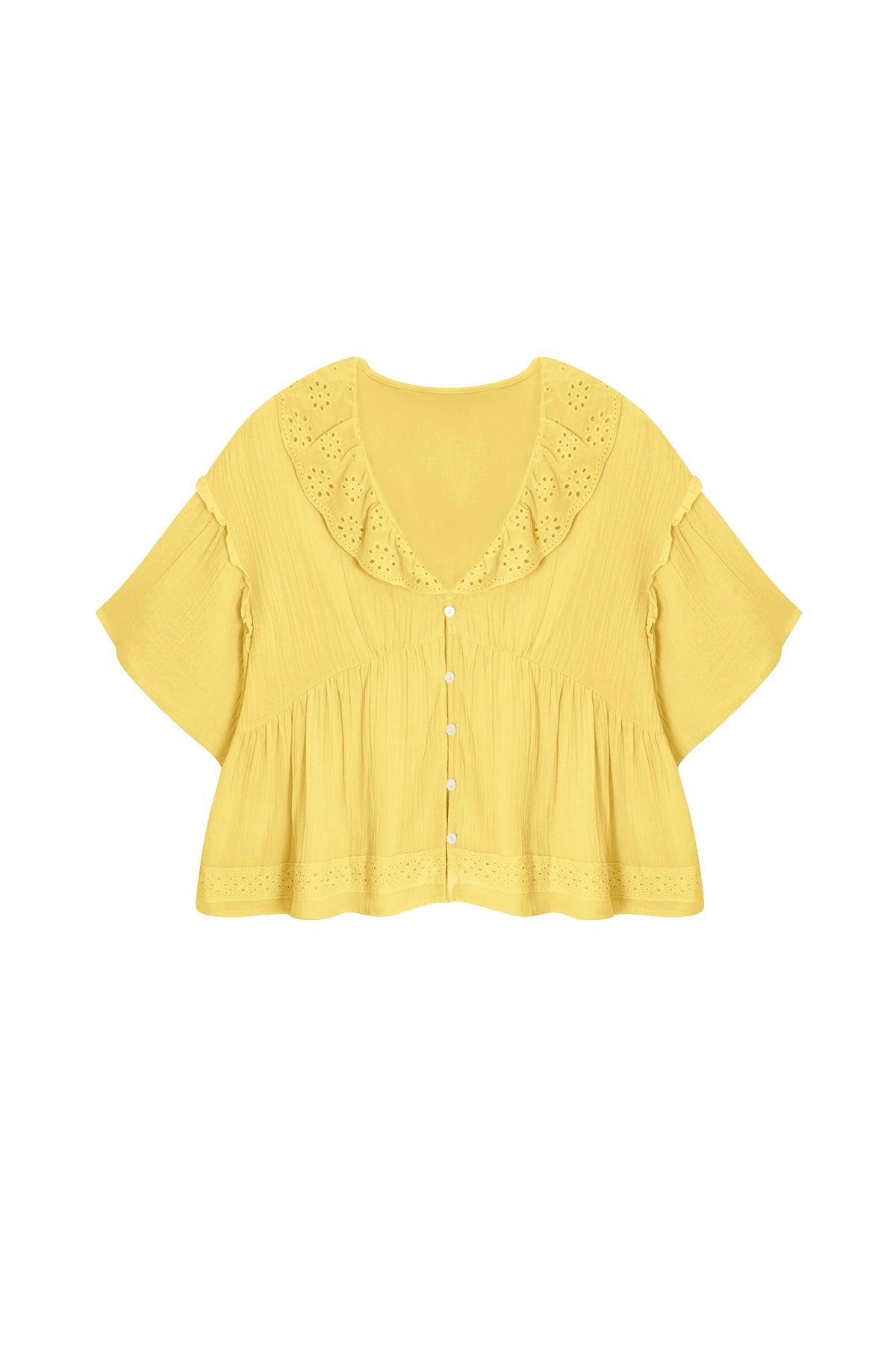 Cicy Bell Womens Yellow Babydoll Tops