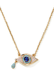Cicy Bell Womens Yellow Gold Evil Eye Necklace