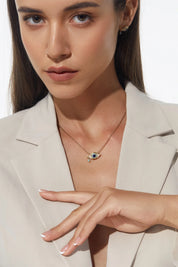 Cicy Bell Womens Yellow Gold Evil Eye Necklace