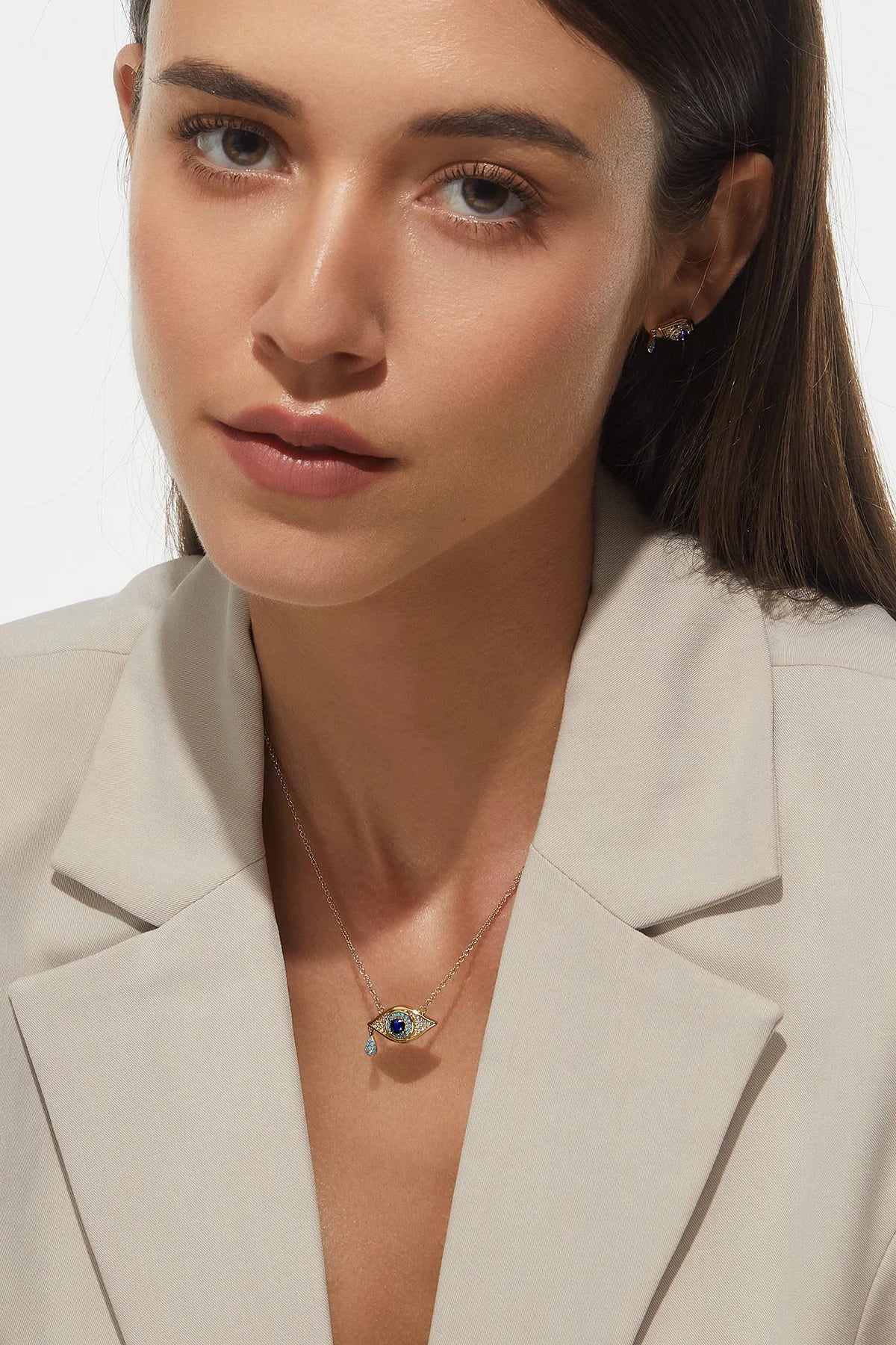 Cicy Bell Womens Yellow Gold Evil Eye Necklace