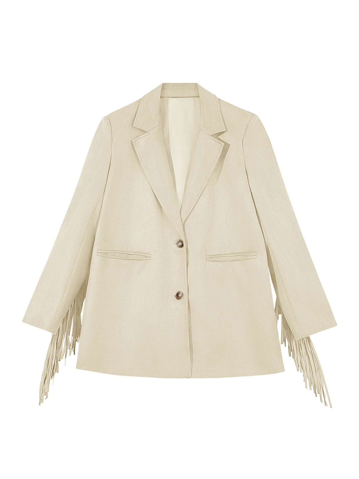 Cicy Bell Womens Beige Fringe Jacket