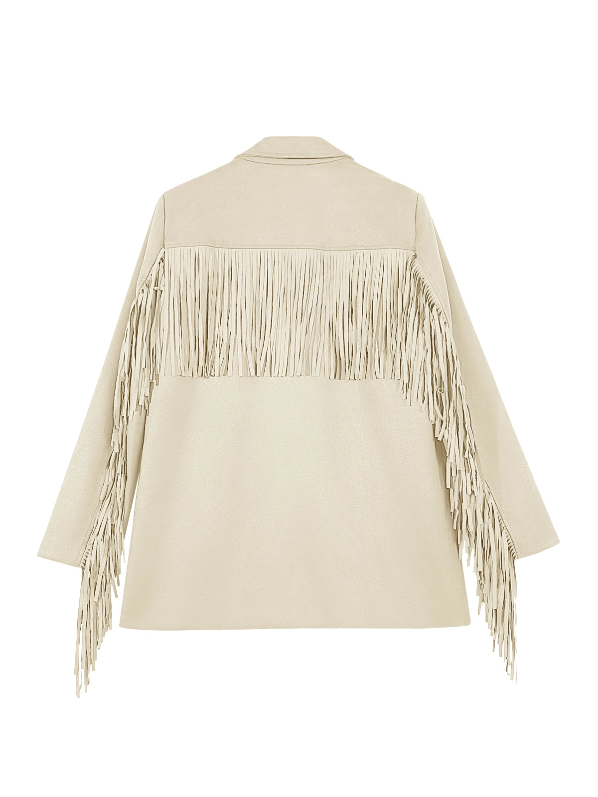 Cicy Bell Womens Beige Fringe Jacket