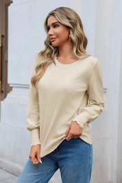 Cicy Bell Womens Beige Pullover Tops