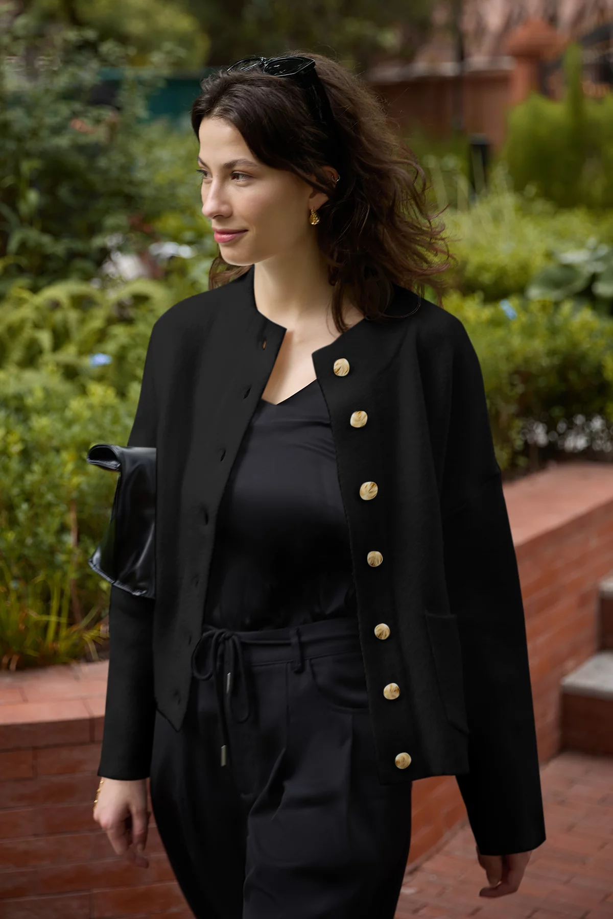 Cicy Bell Womens Black Cardigans