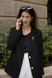 Cicy Bell Womens Black Casual Blazers