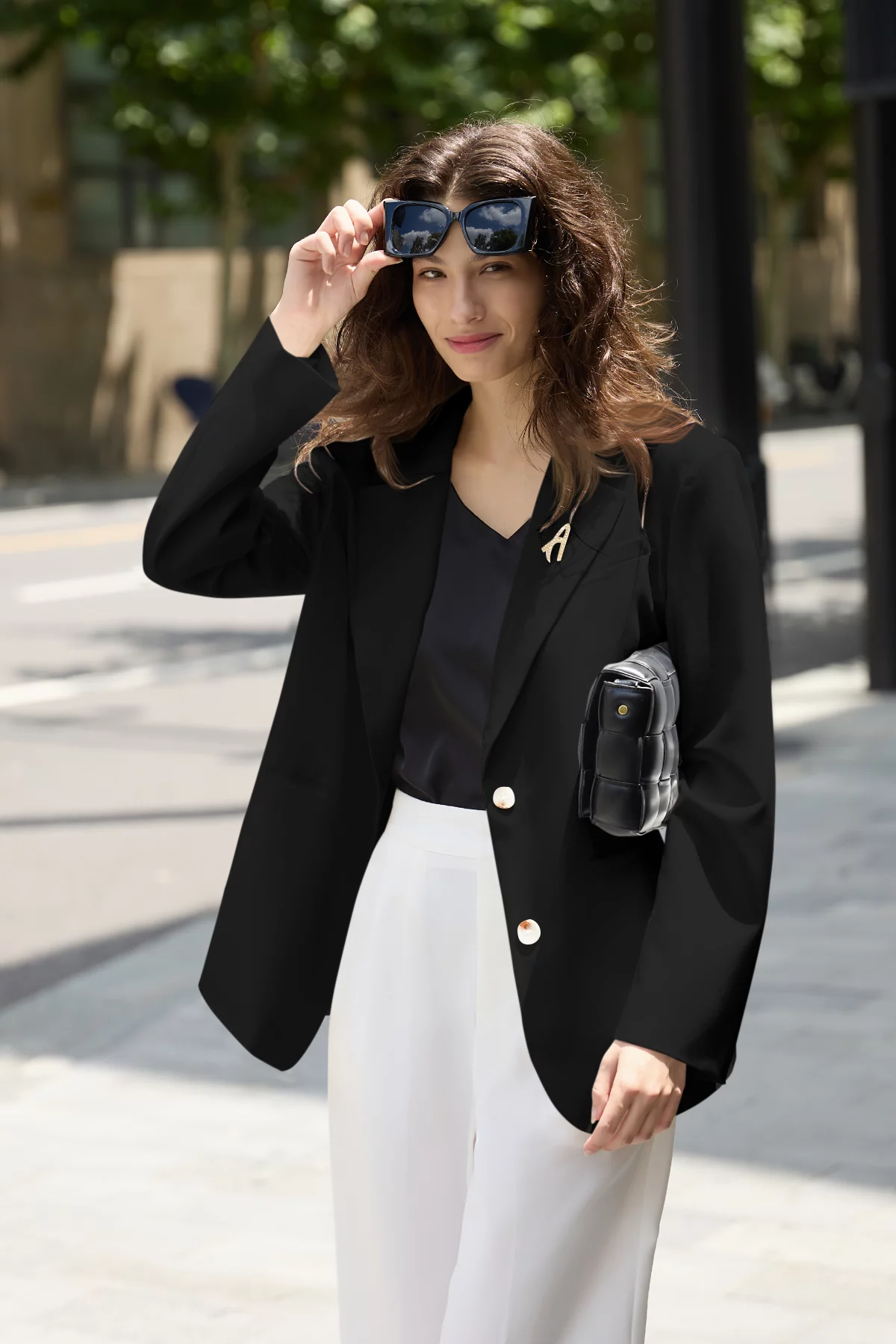 Cicy Bell Womens Black Casual Blazers