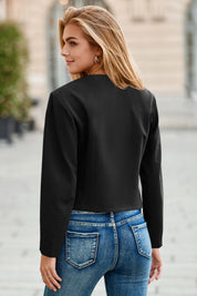 Cicy Bell Womens Black Cropped Blazer