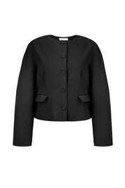 Cicy Bell Womens Black Cropped Blazer
