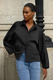 Cicy Bell Womens Black Cropped Trench Coat