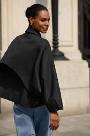 Cicy Bell Womens Black Cropped Trench Coat