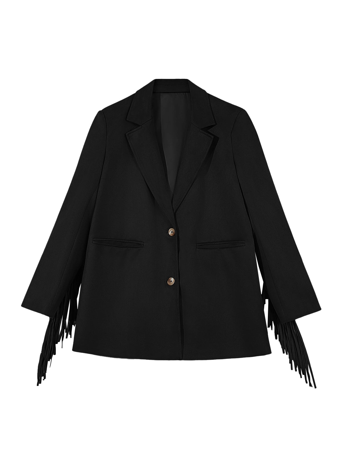 Cicy Bell Womens Black Fringe Jacket
