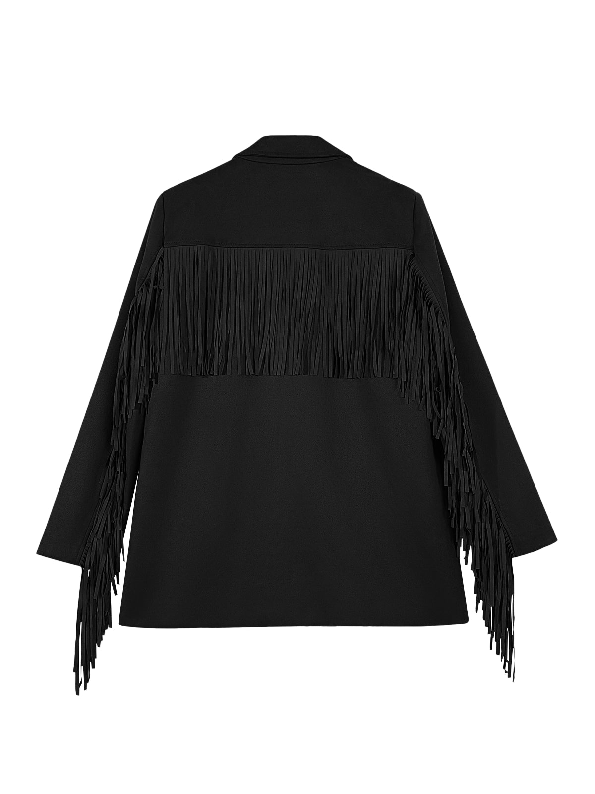 Cicy Bell Womens Black Fringe Jacket