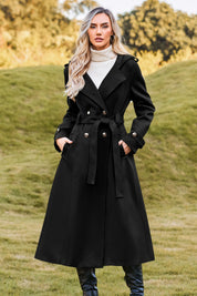 Cicy Bell Womens Black Long Hooded Coat